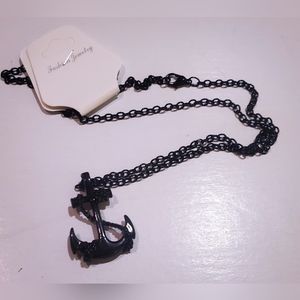 Black Anchor Necklace